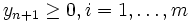 y_{n+1} \geq 0, i = 1, \dots, m